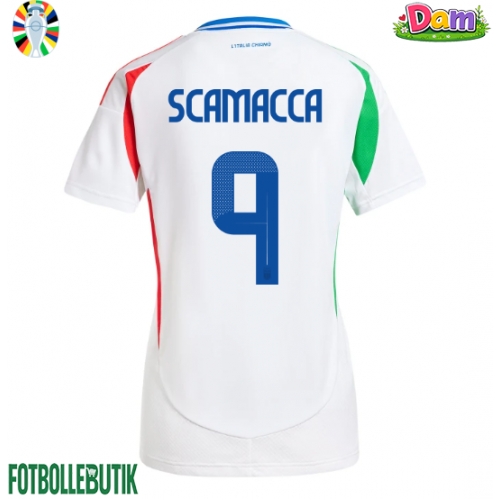 Italien Gianluca Scamacca #9 Bortatröja Kvinnor EM 2024 Kortärmad